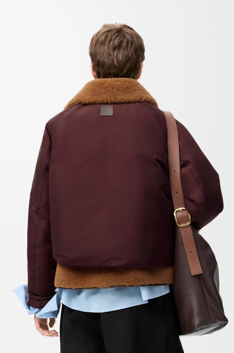 剪羊毛和棉质混纺外套