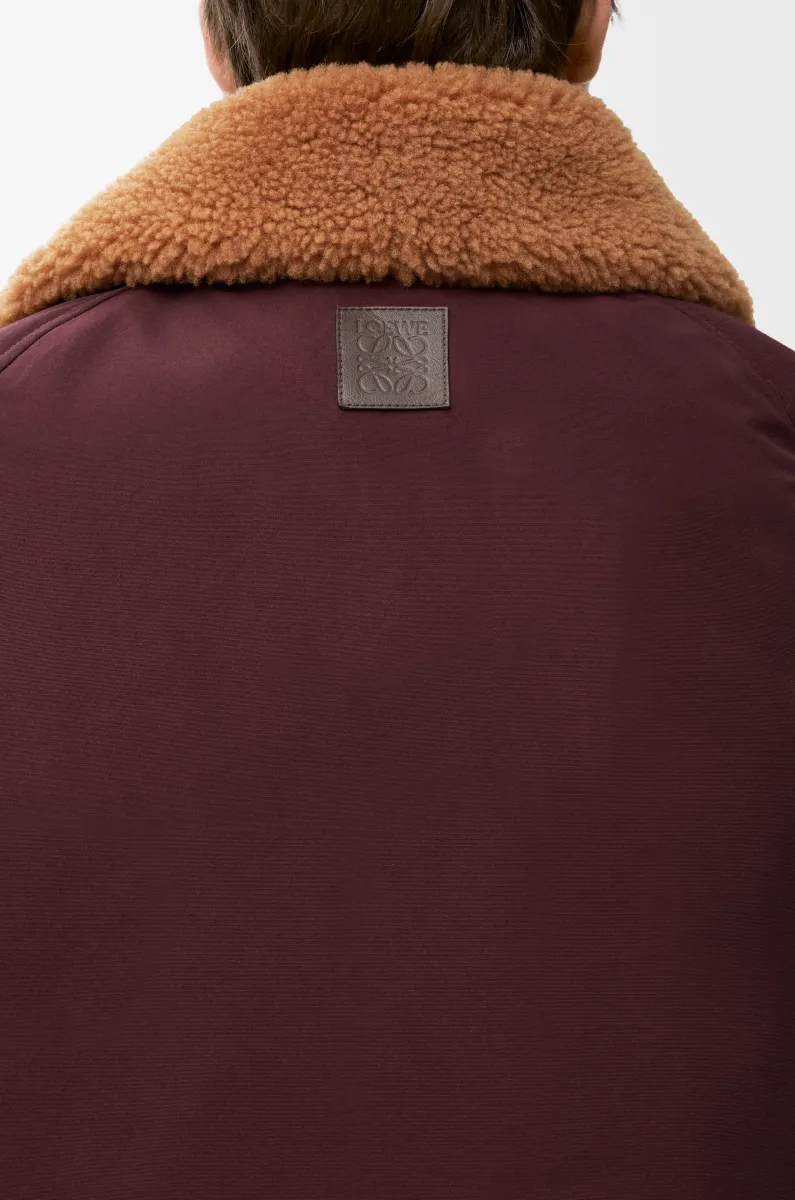 剪羊毛和棉质混纺外套