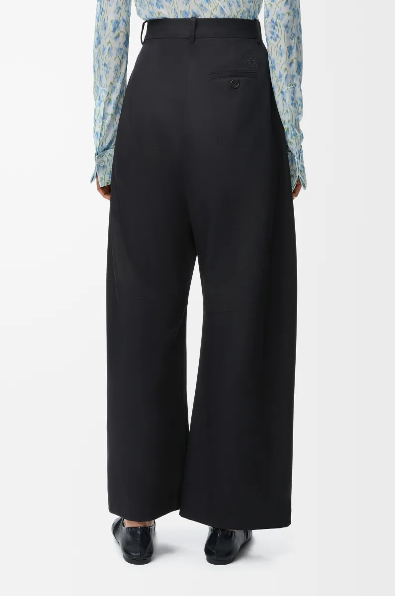 棉质和丝绸锥形长裤