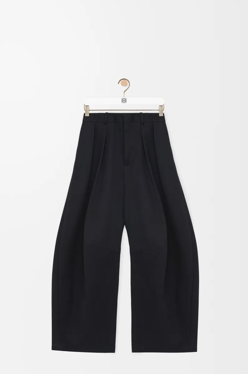 棉质和丝绸锥形长裤