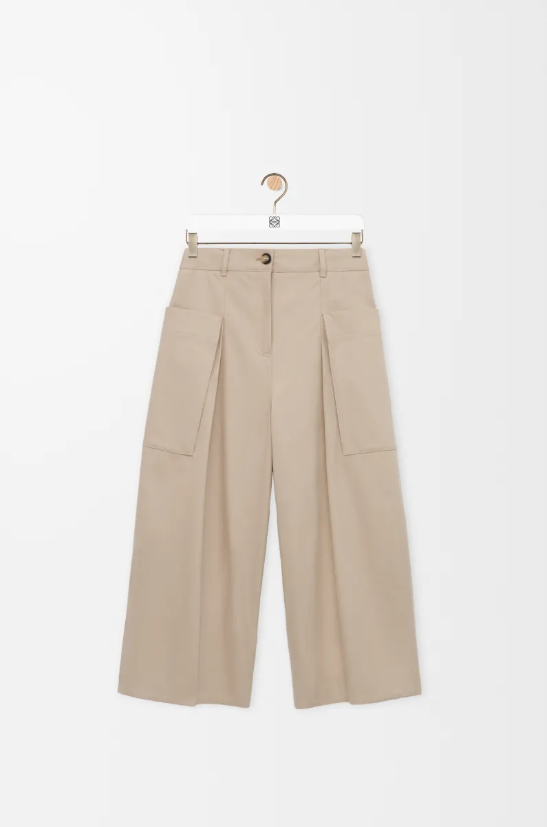 棉质和丝绸九分长裤