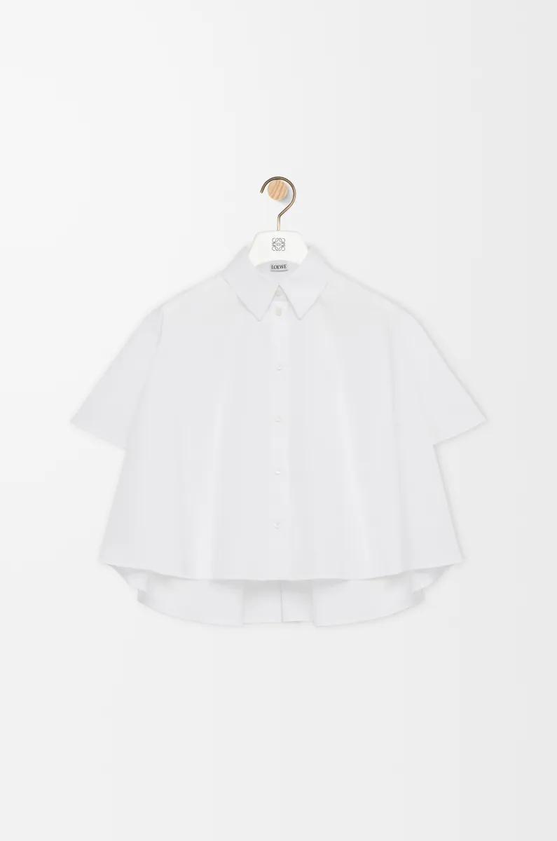 棉质短袖梯形衬衫