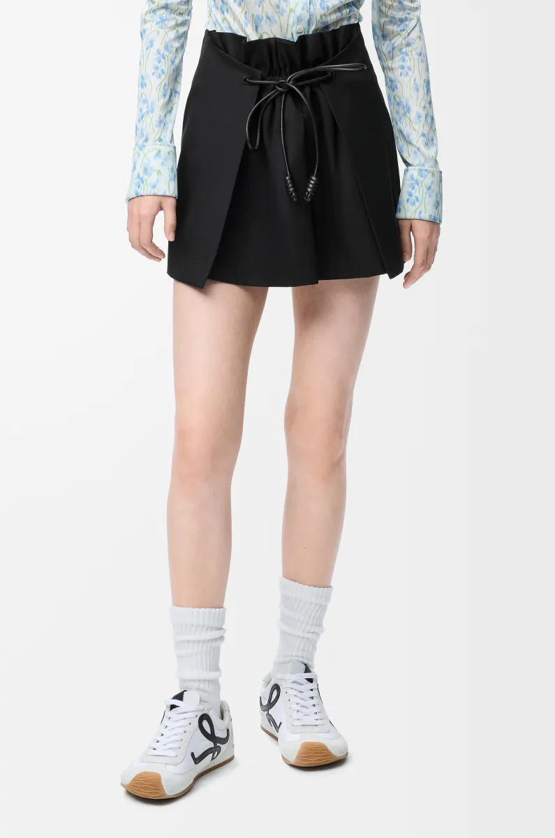 棉质和丝绸迷你半身裙