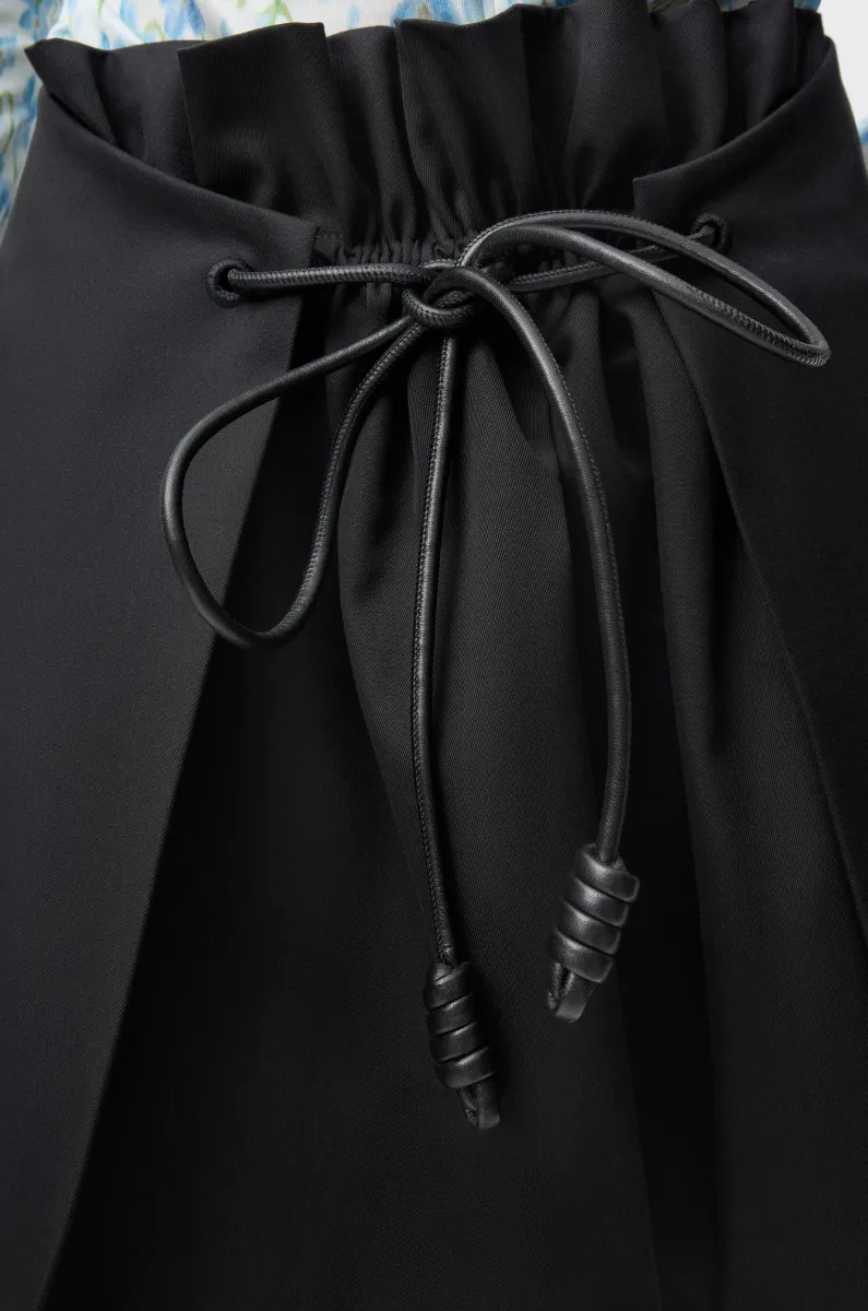 棉质和丝绸迷你半身裙