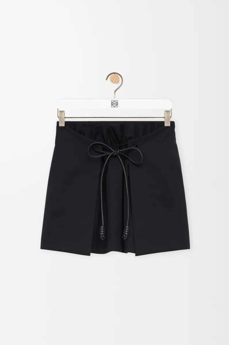 棉质和丝绸迷你半身裙