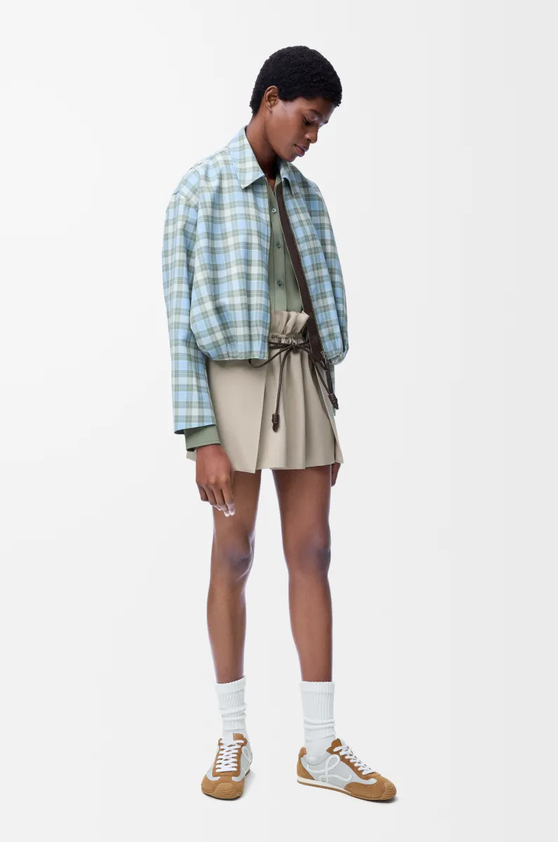 棉质和丝绸迷你半身裙