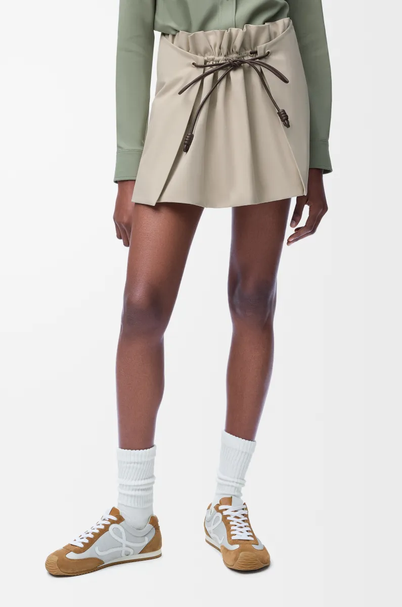 棉质和丝绸迷你半身裙