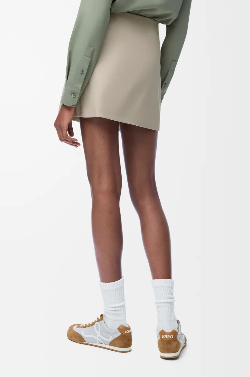 棉质和丝绸迷你半身裙