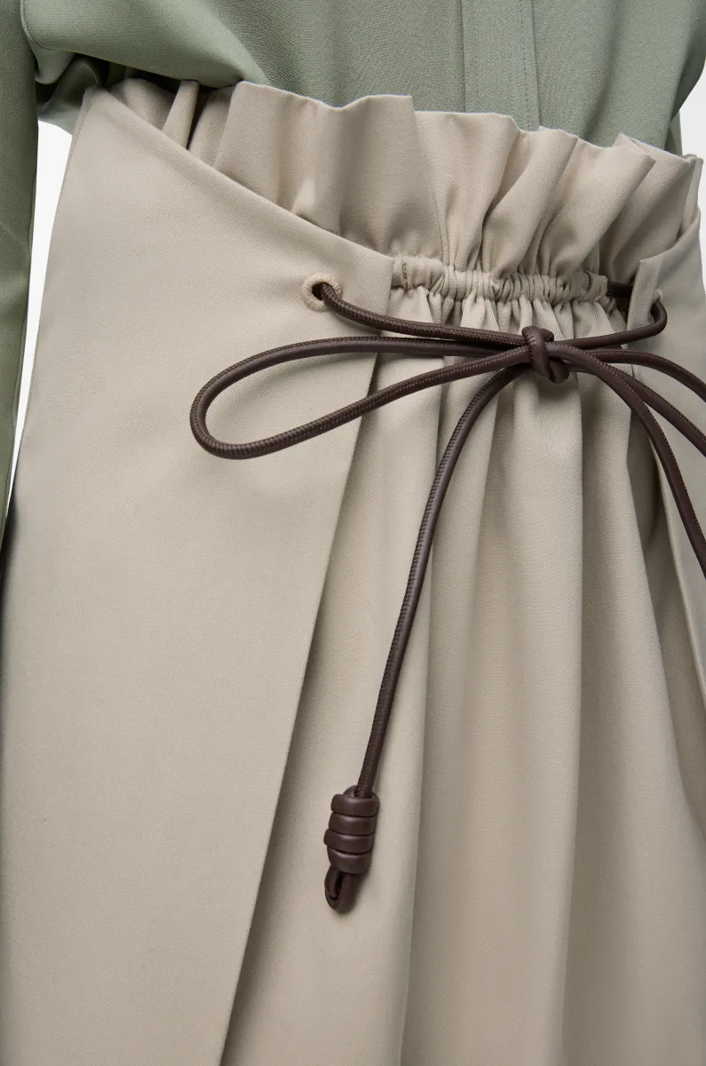 棉质和丝绸迷你半身裙