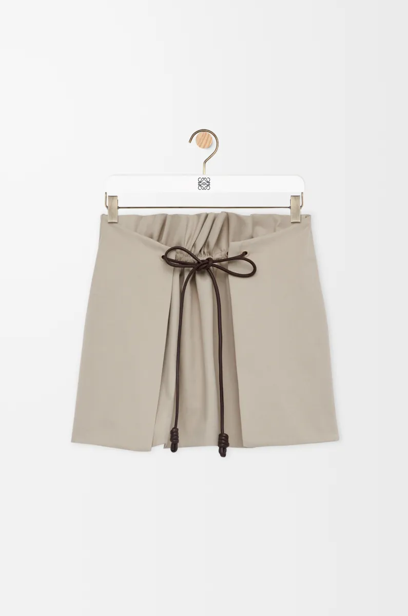 棉质和丝绸迷你半身裙