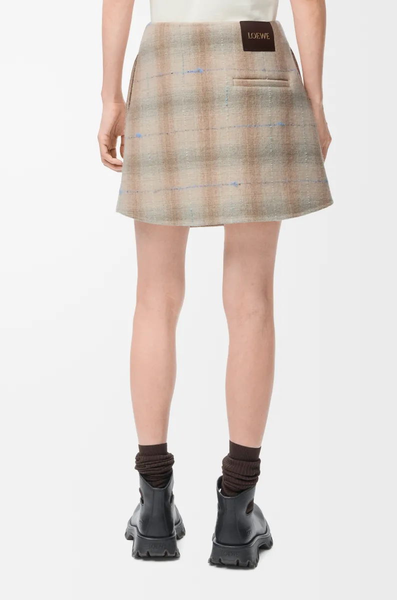 羊毛和羊绒混纺迷你半身裙