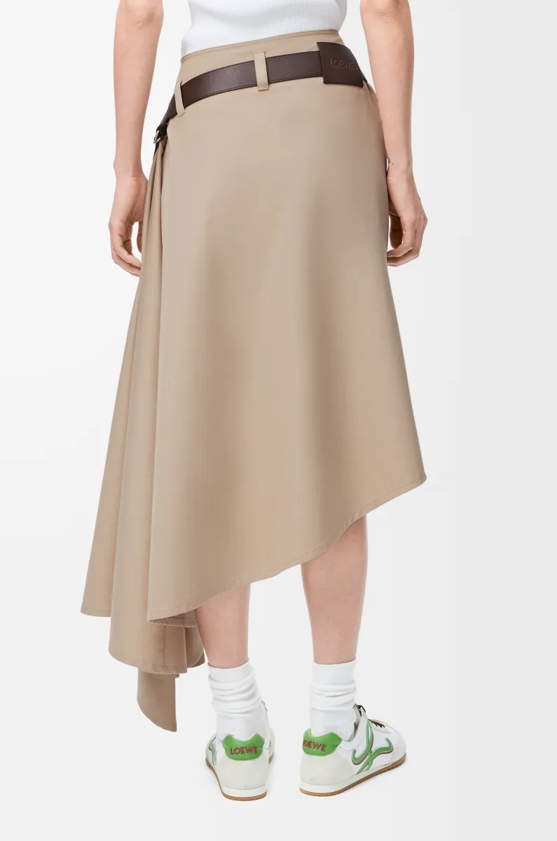 棉质和丝绸腰带半身裙