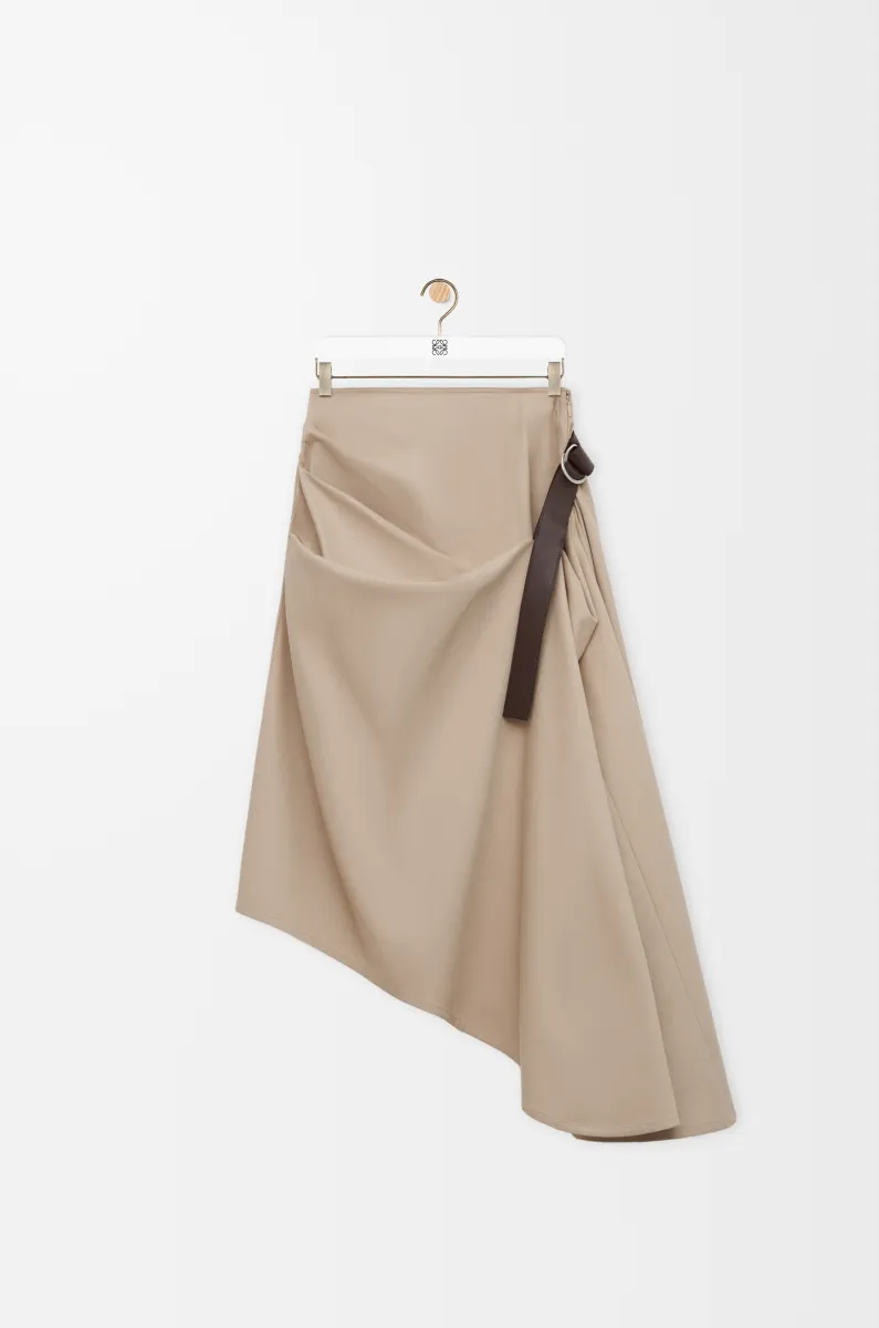 棉质和丝绸腰带半身裙