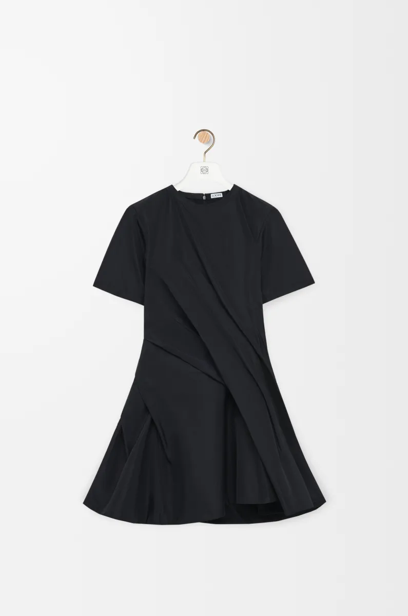 丝绸混纺塔夫绸扭褶连衣裙