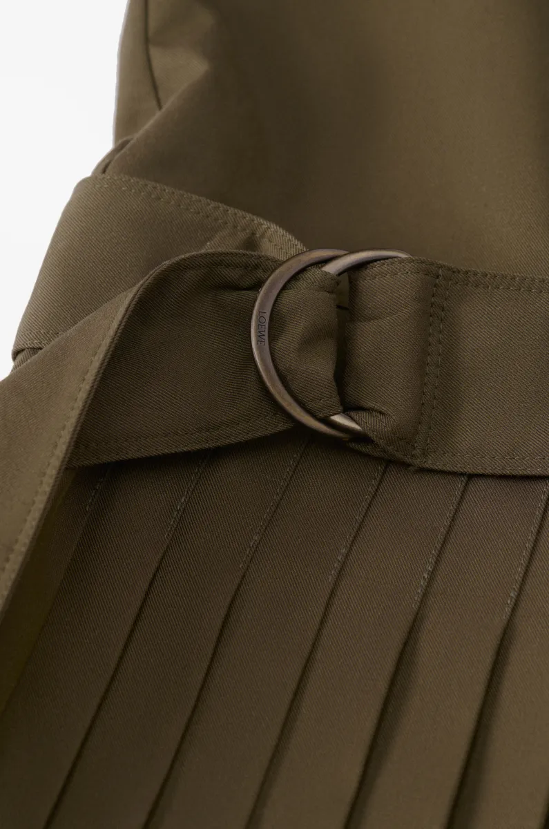 棉质混纺褶裥连衣裙