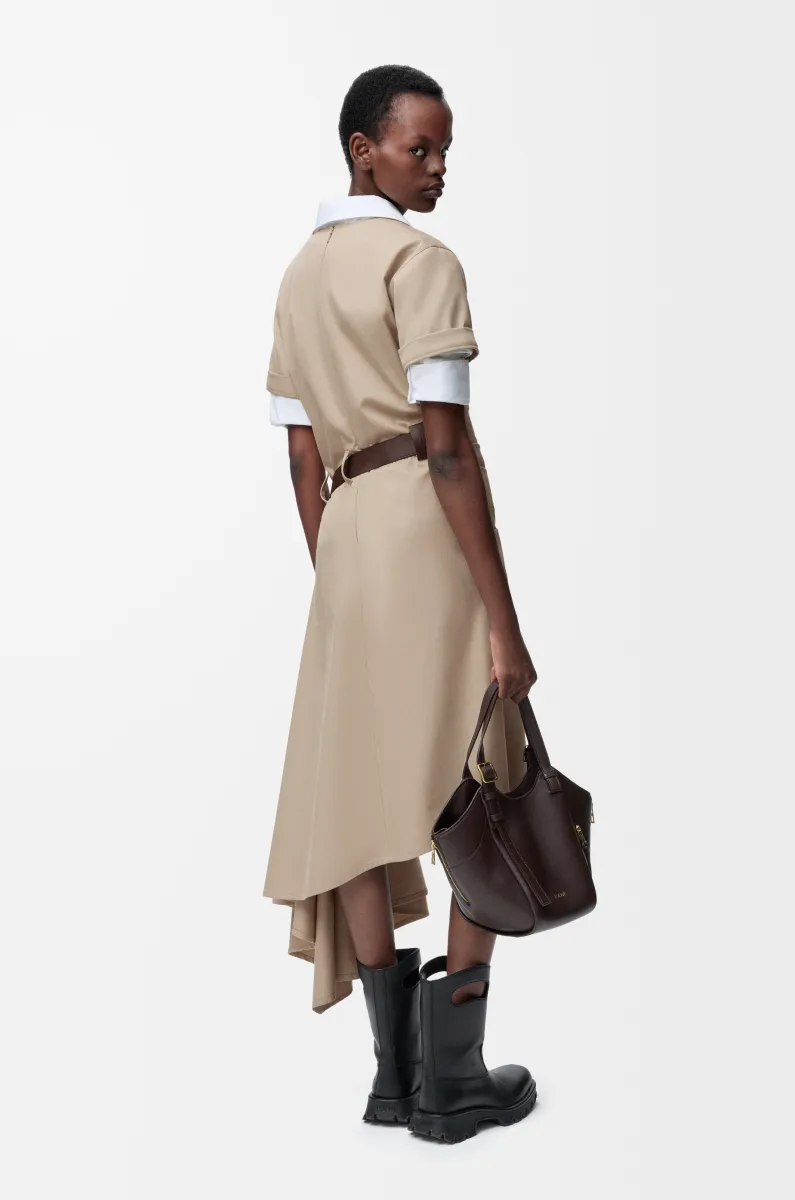 棉质和丝绸腰带连衣裙