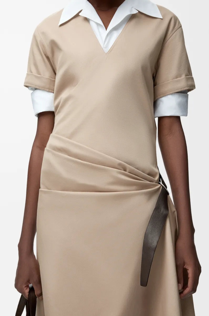 棉质和丝绸腰带连衣裙