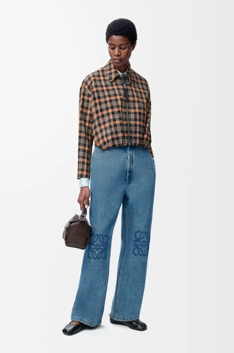 Anagram 宽松单宁布牛仔裤