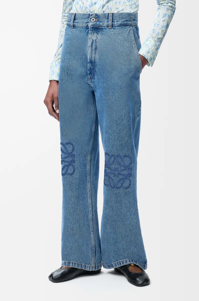 Anagram 宽松单宁布牛仔裤