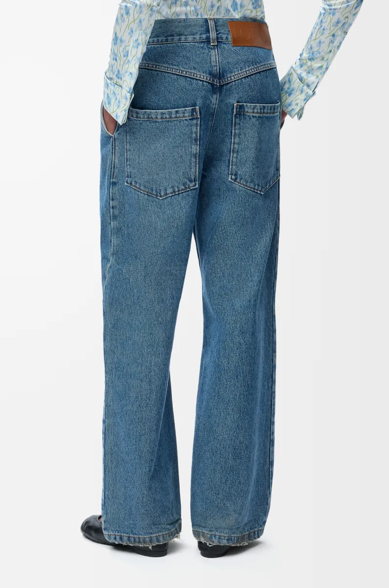 Anagram 宽松单宁布牛仔裤