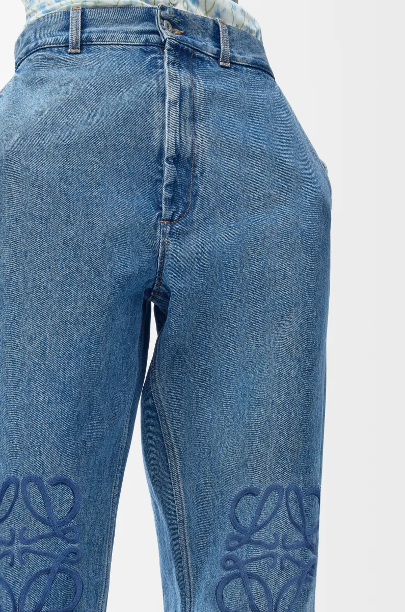 Anagram 宽松单宁布牛仔裤