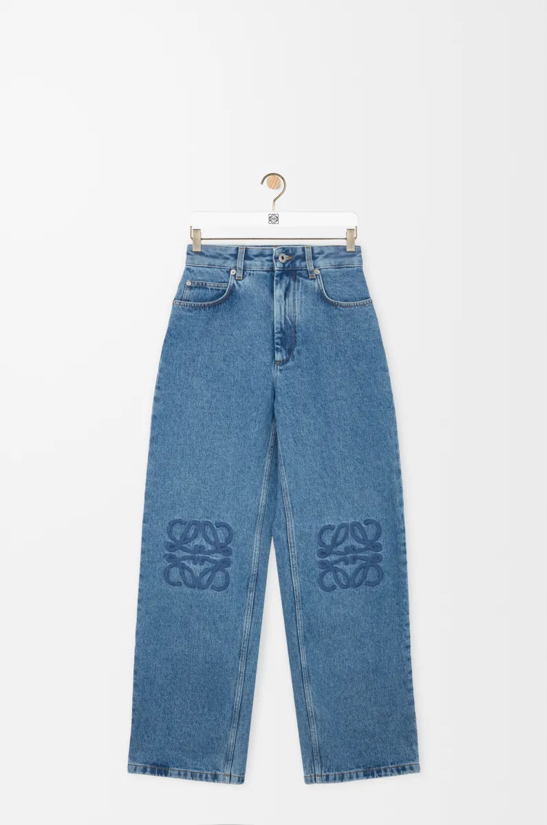 Anagram 宽松单宁布牛仔裤