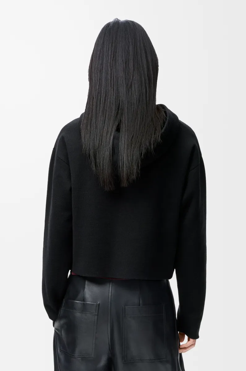 羊毛拉链连帽卫衣