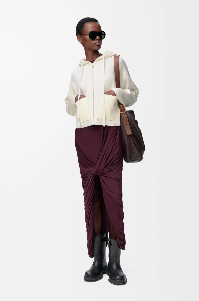 羊毛拉链连帽卫衣