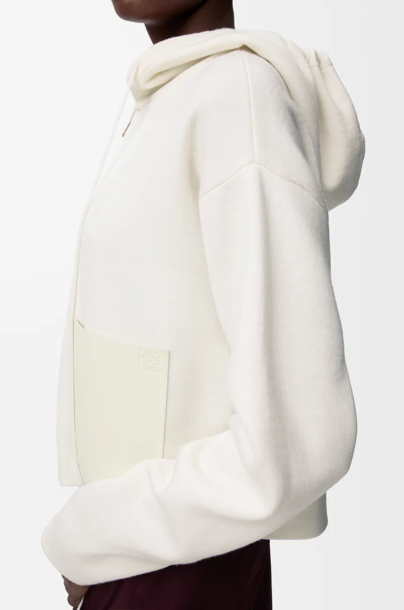 羊毛拉链连帽卫衣