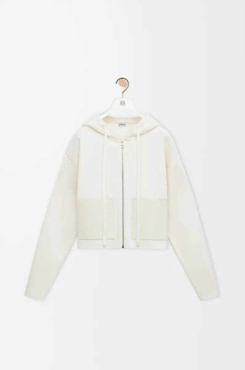 羊毛拉链连帽卫衣