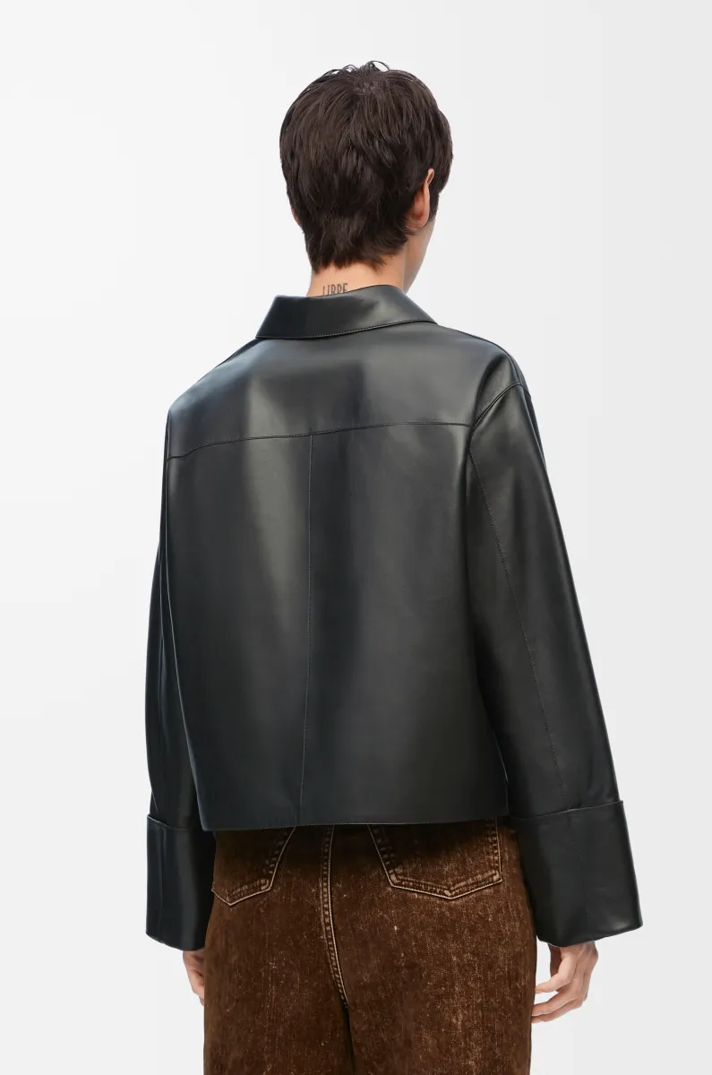 纳帕羊皮革翻边外套