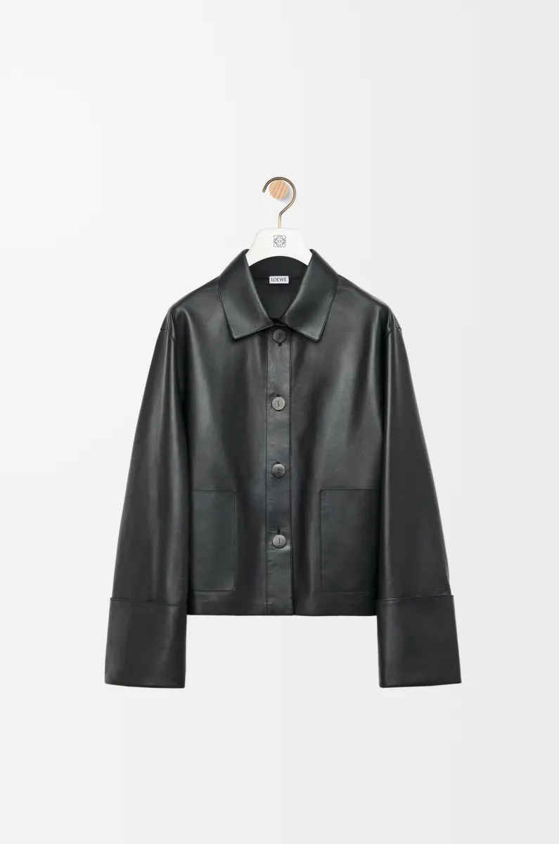 纳帕羊皮革翻边外套