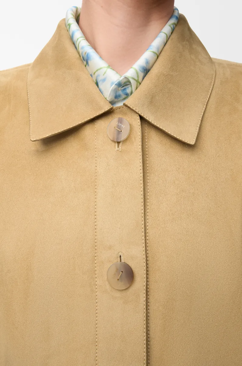 绒面羊皮革翻边外套