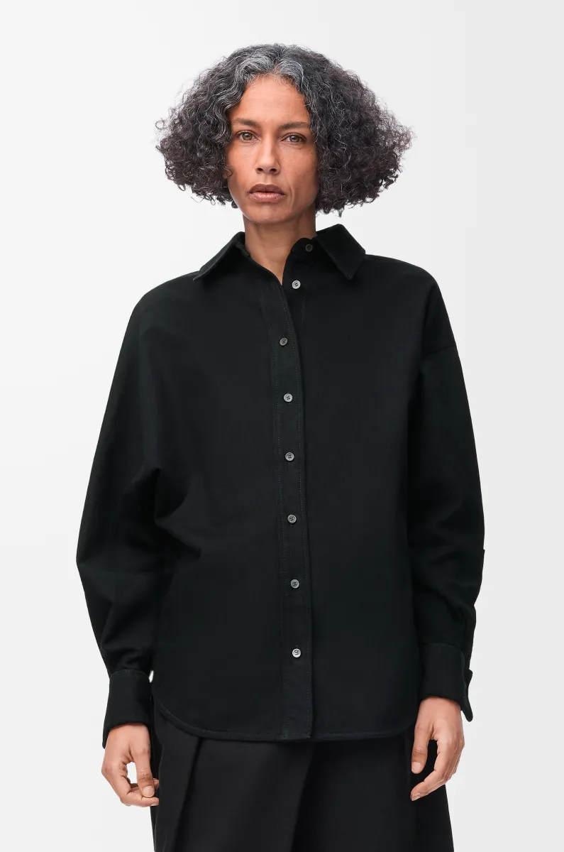 单宁布包裹式衬衫