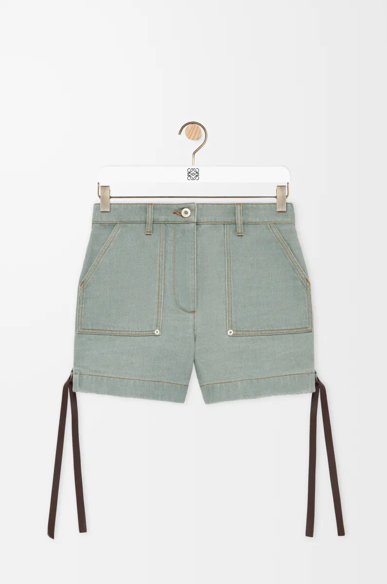 单宁布工装短裤