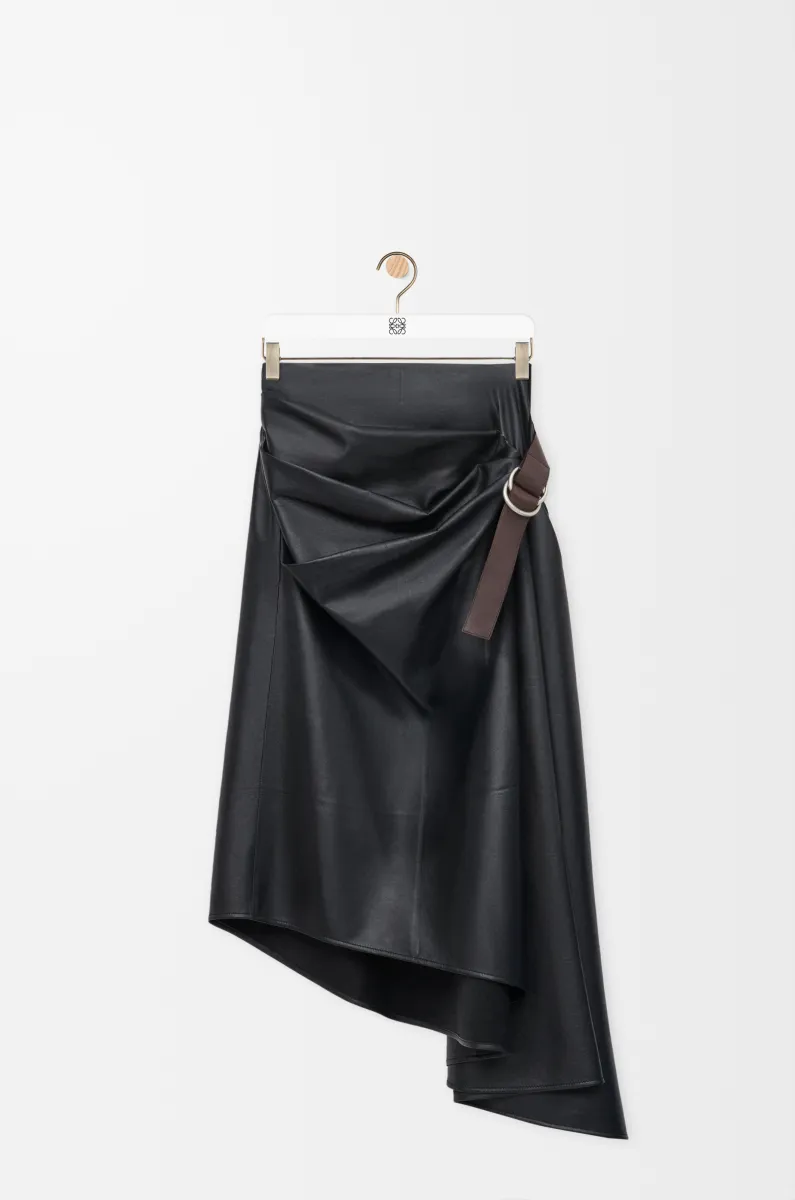 纳帕羊皮革腰带半身裙