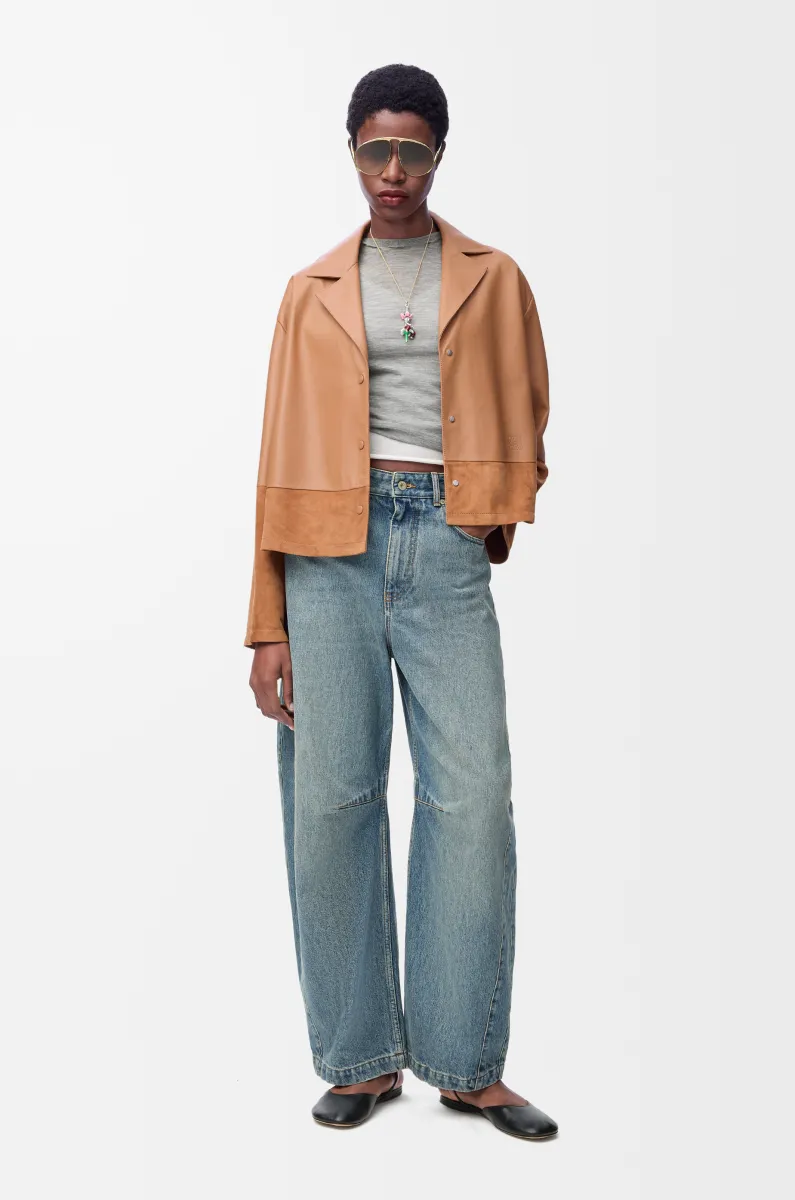 纳帕羊皮革睡衣式女士衬衫