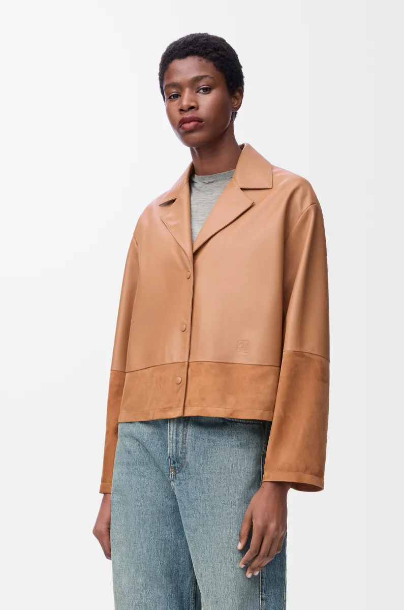 纳帕羊皮革睡衣式女士衬衫