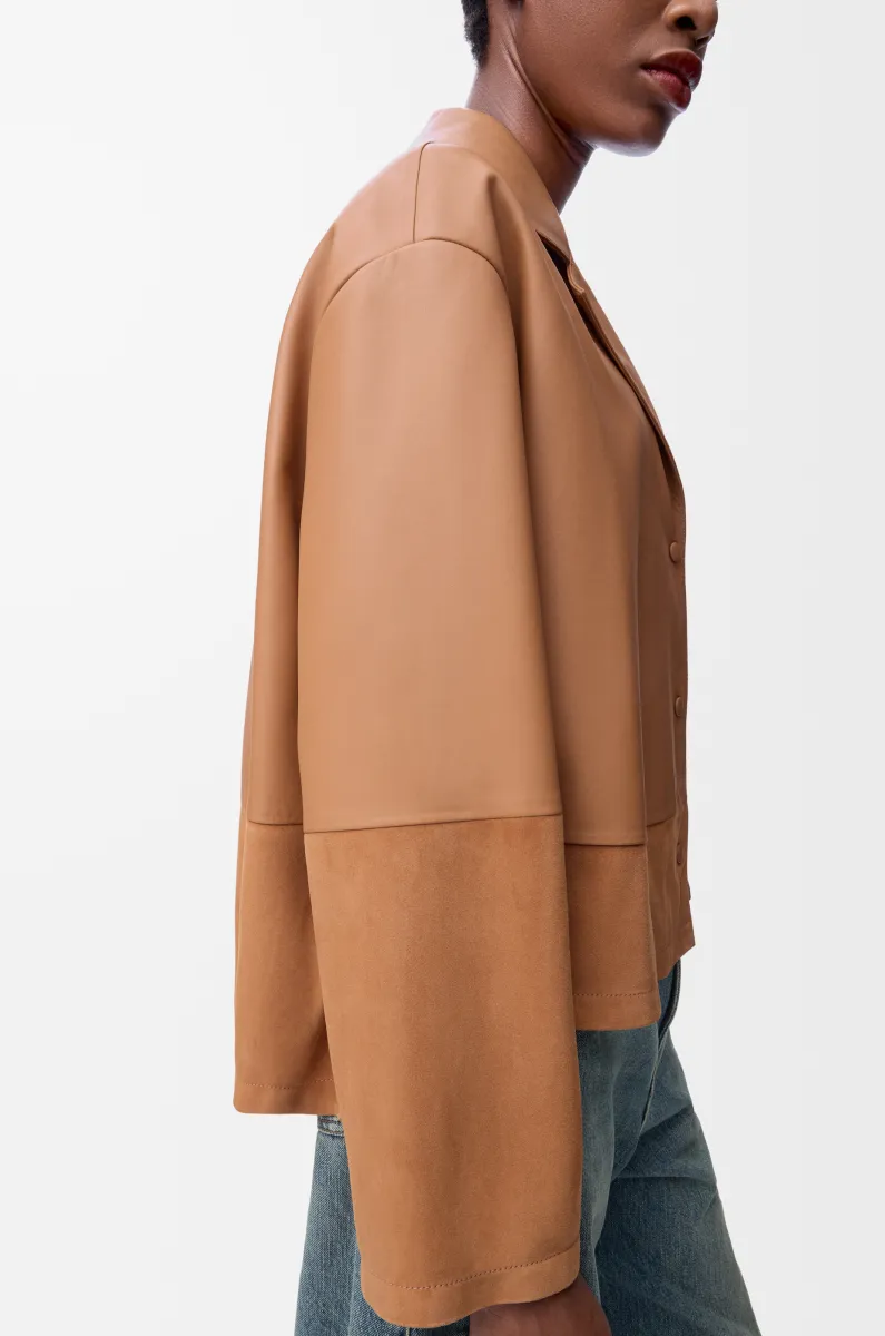 纳帕羊皮革睡衣式女士衬衫