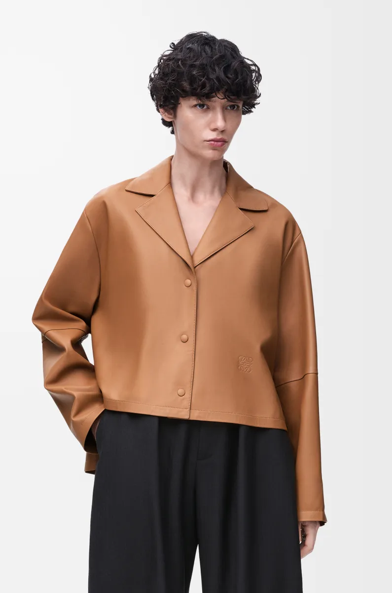 纳帕羊皮革睡衣式女士衬衫