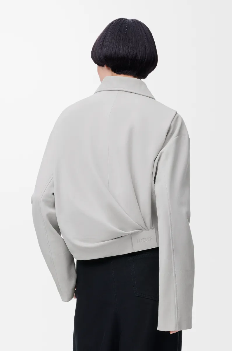 绒面羊皮革垂坠夹克