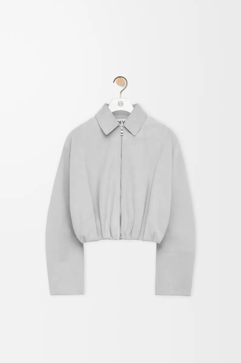 绒面羊皮革垂坠夹克