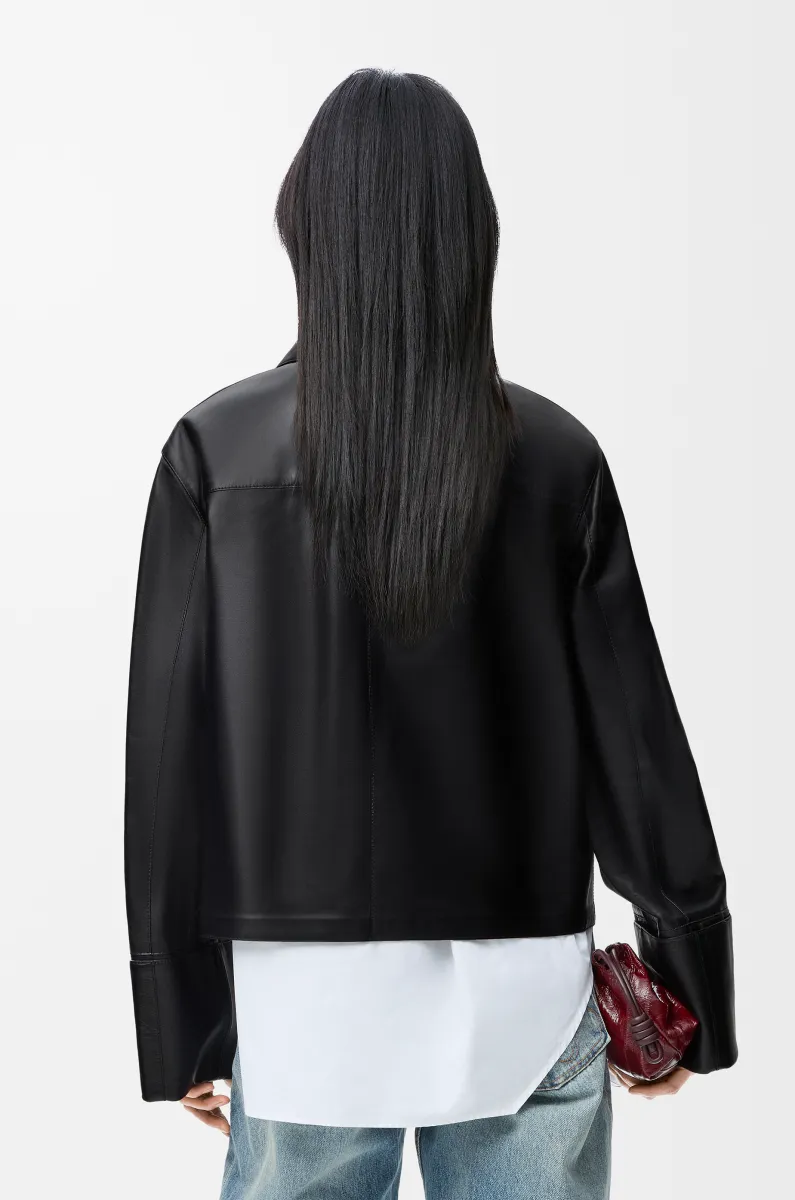 纳帕羊皮革翻边外套