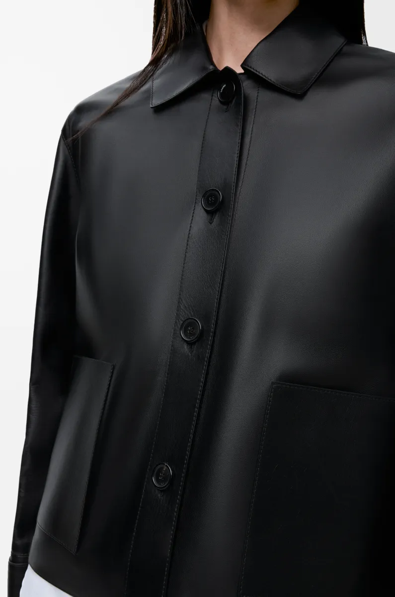 纳帕羊皮革翻边外套