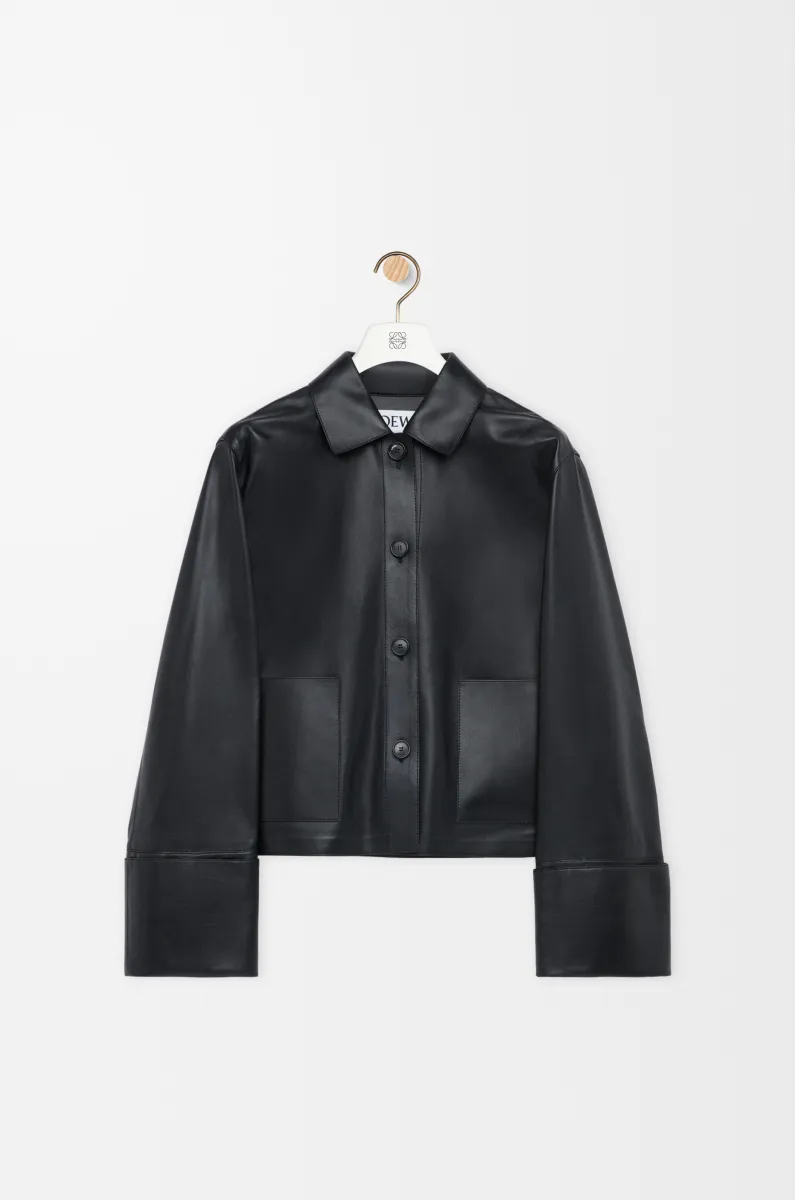 纳帕羊皮革翻边外套