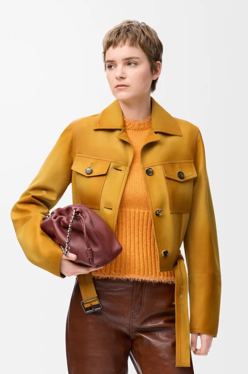 绒面羊皮革短款夹克