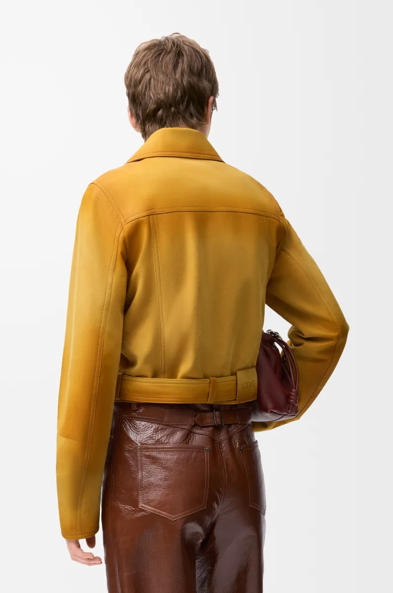 绒面羊皮革短款夹克