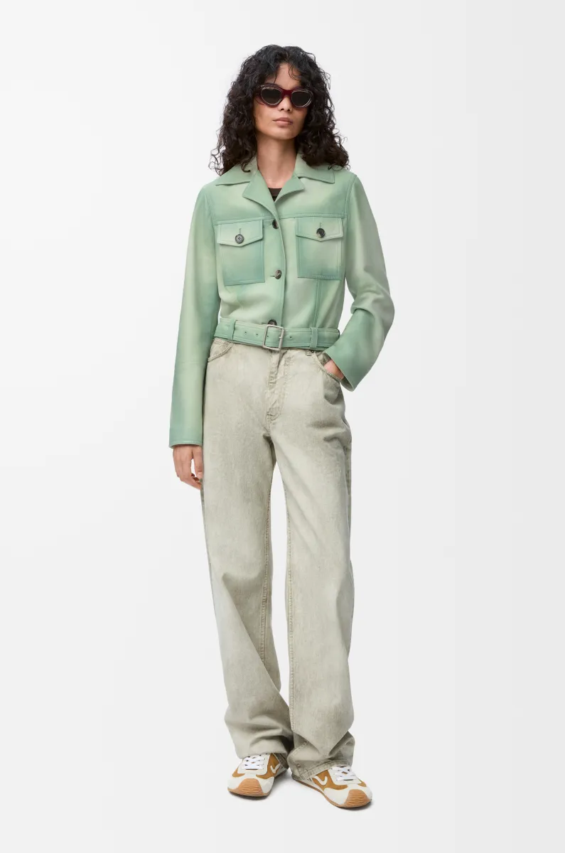 绒面羊皮革短款夹克