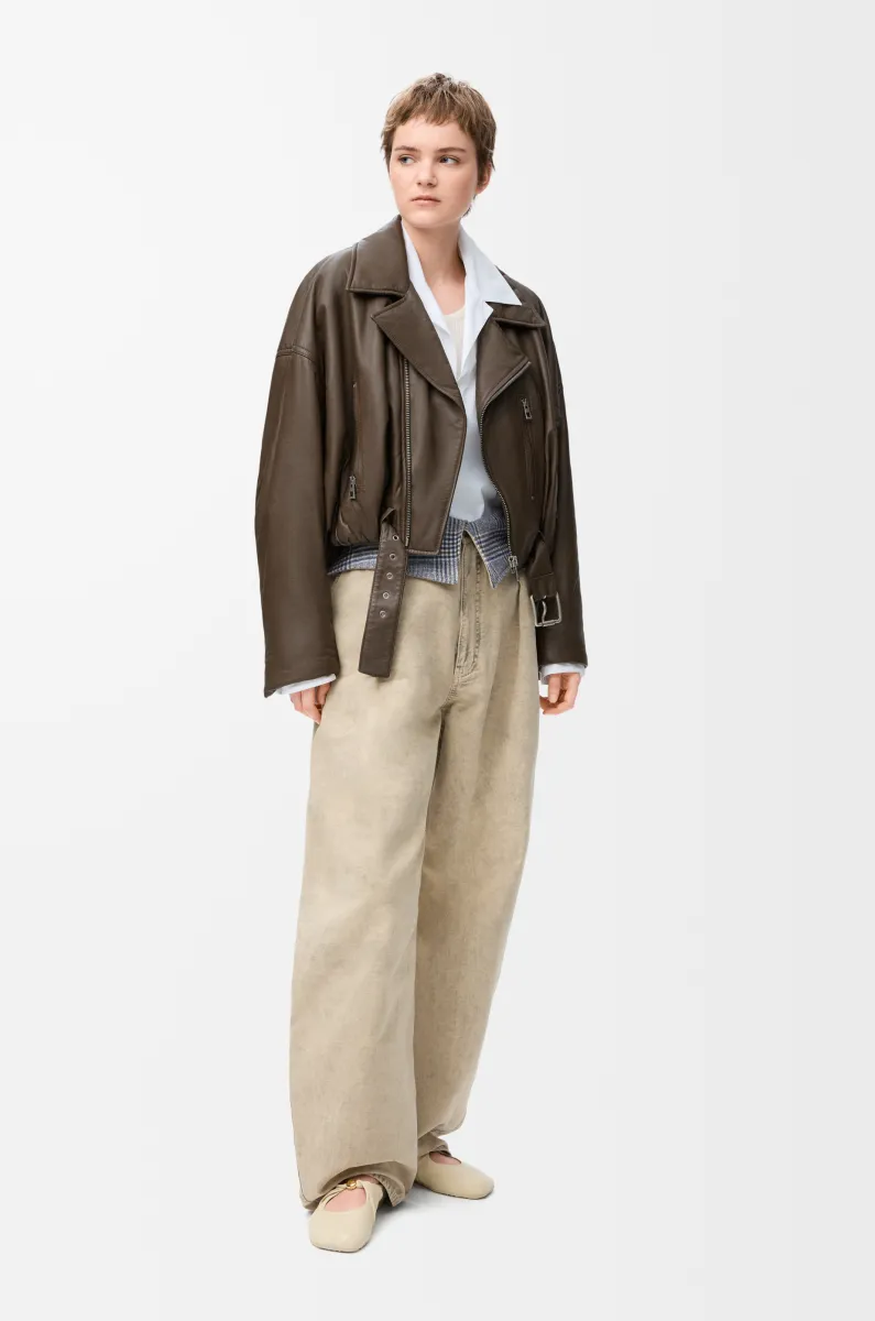 纳帕羊皮革机车夹克