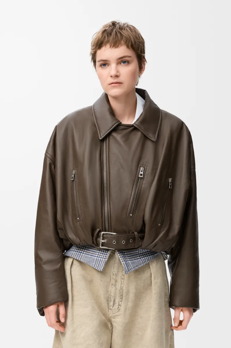 纳帕羊皮革机车夹克